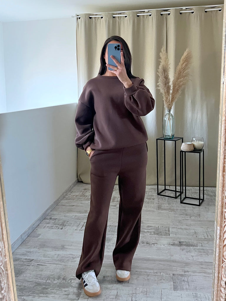 Ensemble Jogging Sweat Marron