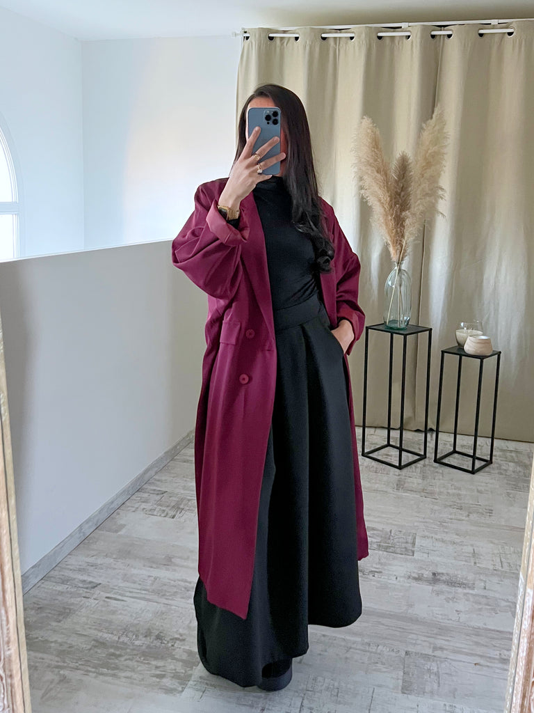 Blazer Oversize Long Bordeaux