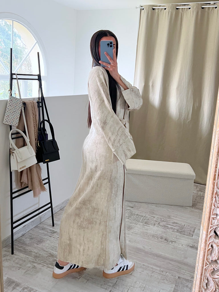 Robe Cache Cœur Délavée Beige