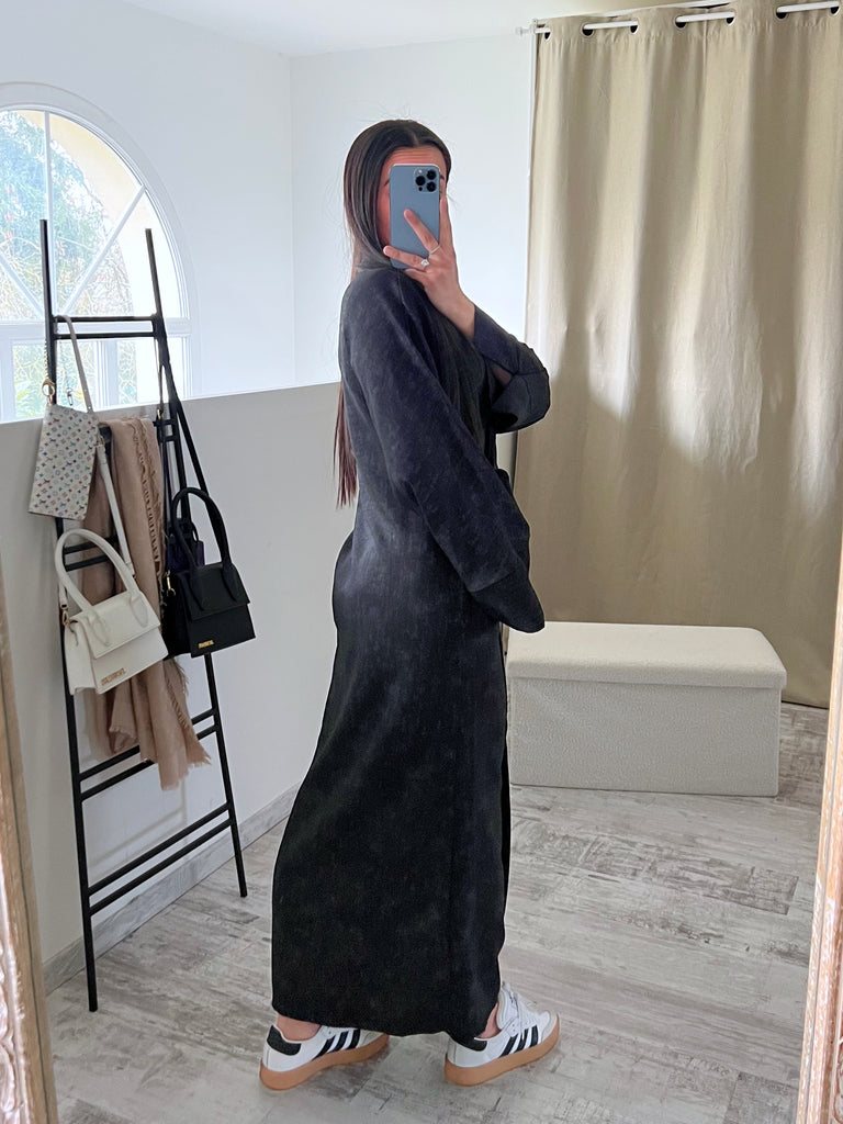 Robe Cache Cœur Délavée Noir