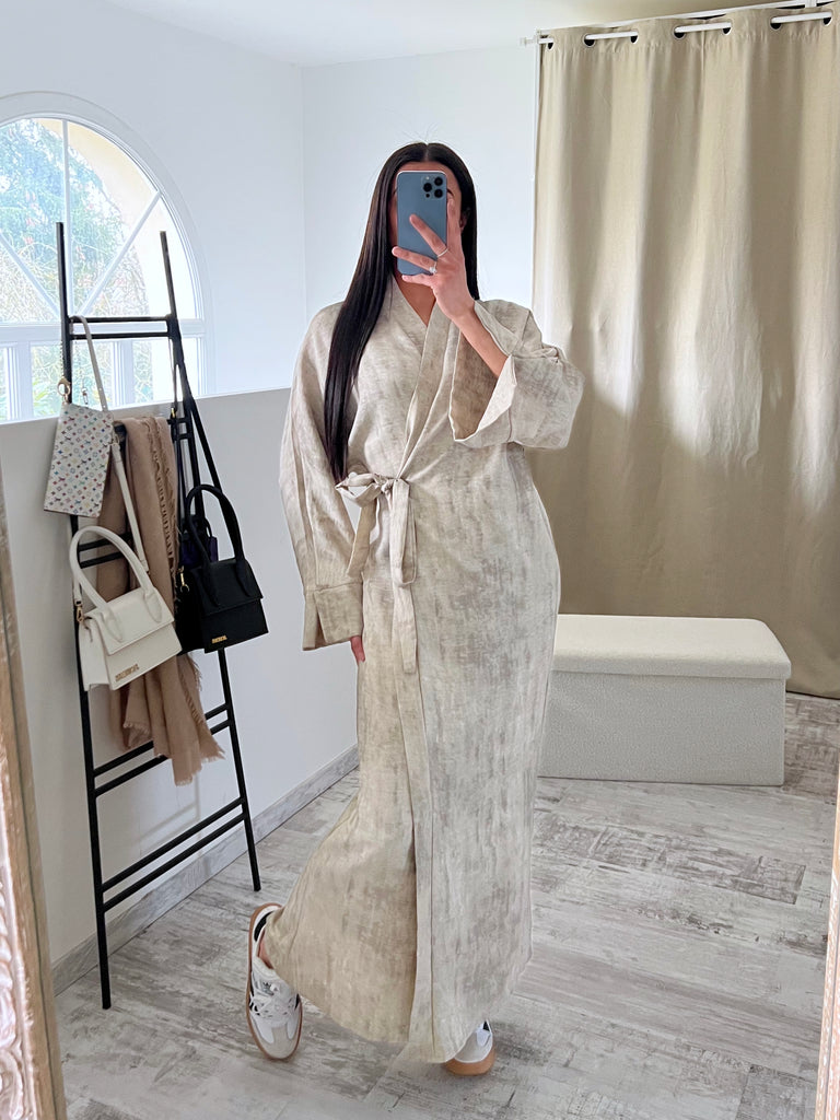 Robe Cache Cœur Délavée Beige