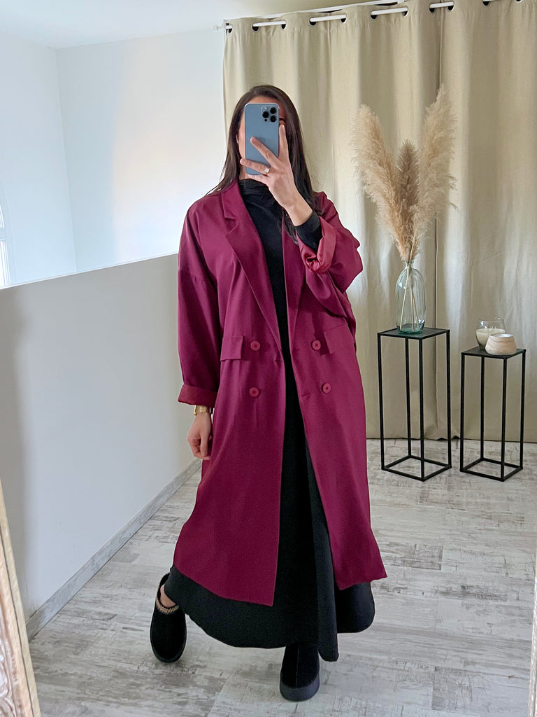 Blazer Oversize Long Bordeaux