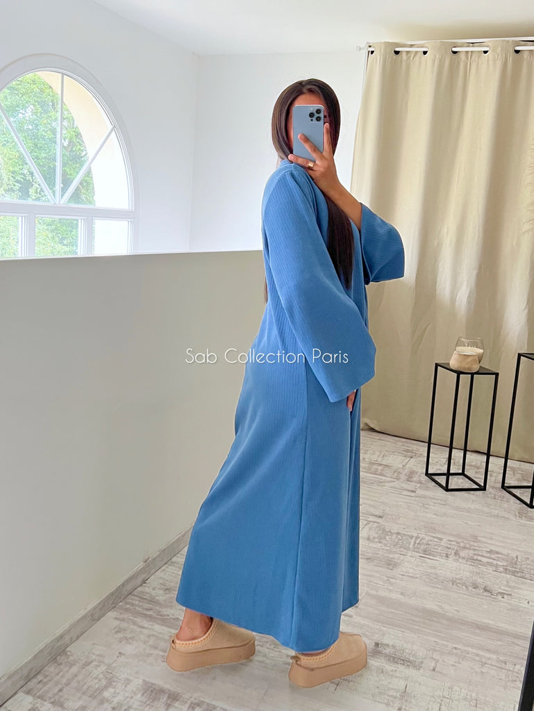 Robe Modest Velours Bleu