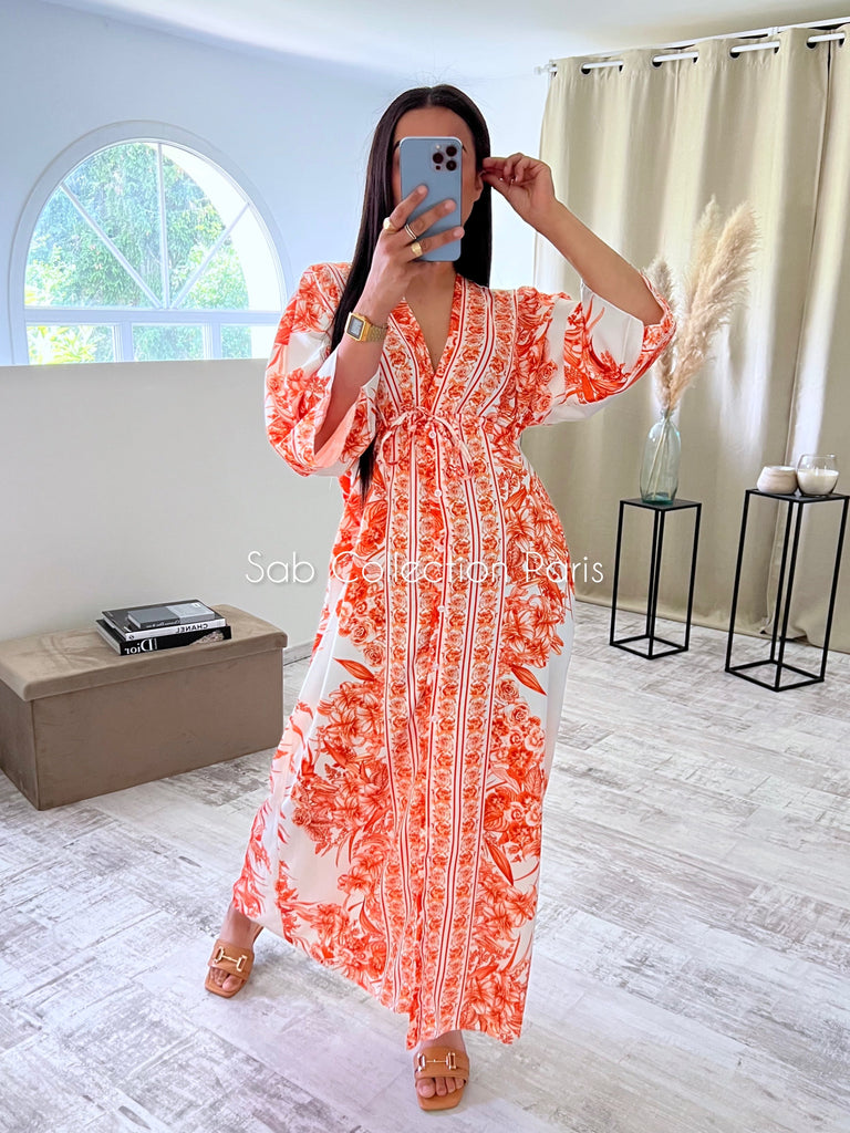 Robe Satin LAYANA Orange