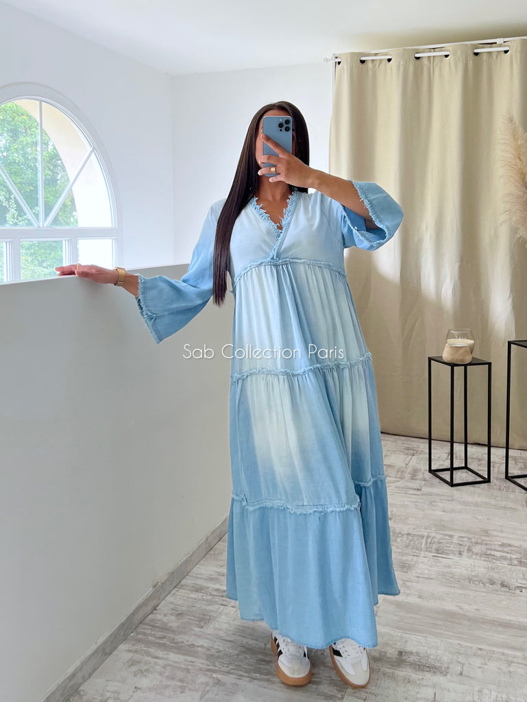 Robe Longue Jean Delavée Clair