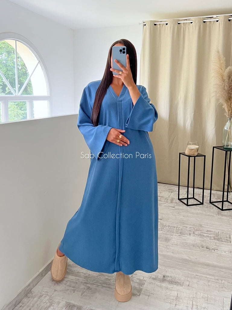 Robe Modest Velours Bleu