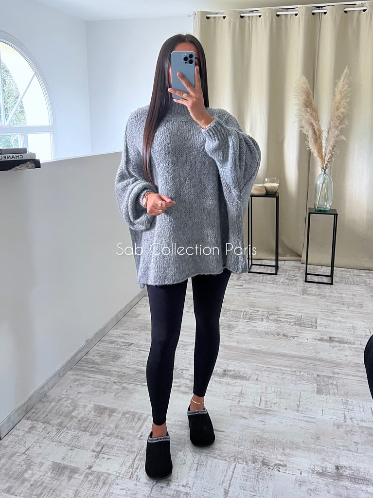 Maille Oversize Mohair Gris